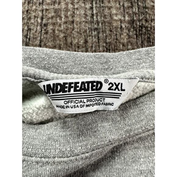 Undefeated Heather Gray Sweatshirt Blue Red Logo five strikes XXL Made In USA - Picture 6 of 7